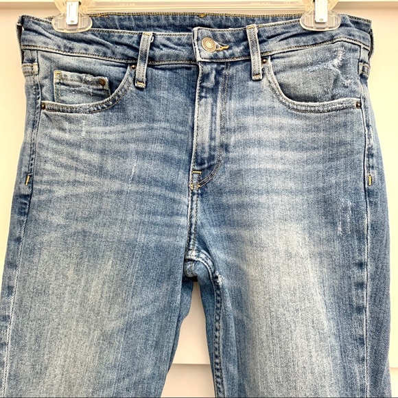 H&M Medium Wash Skinny Ankle Jeans with Frayed Hem - Picture 2 of 7